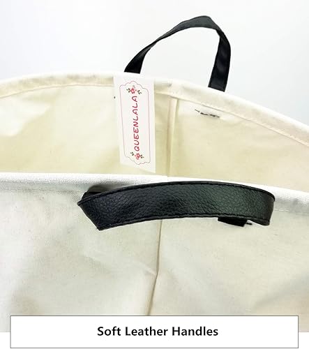 Miniatura 3 de Cesta de almacenamiento grande de QUEENLALA, plegable y redonda, cesta de almacenamiento, cesta de la coladacuarto de bañodecoración del hogarcesta