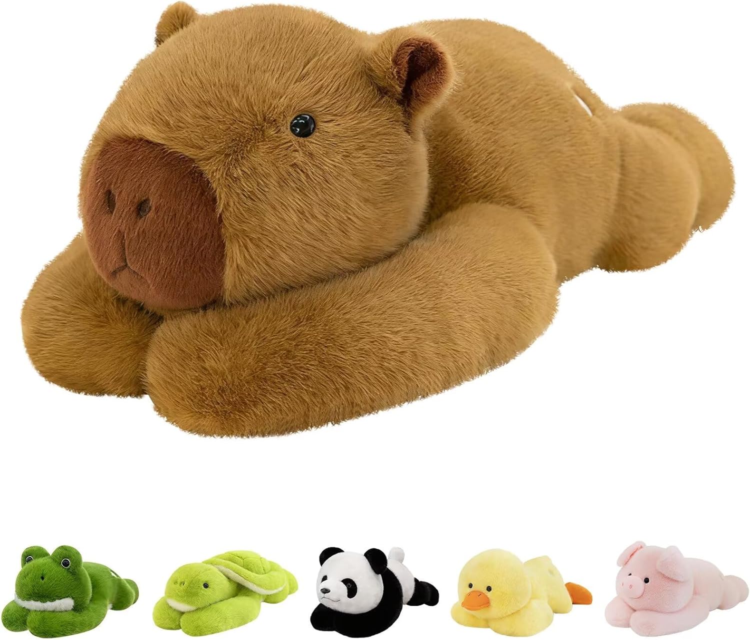 QUIRAI Weighted Stuffed Animals Capybara Plush, 24" | 3.3 lb Capybara Stuffed Animal, Pillowfort Weighted Plush Animals & Cute Plushies Gifts for Kids Adults