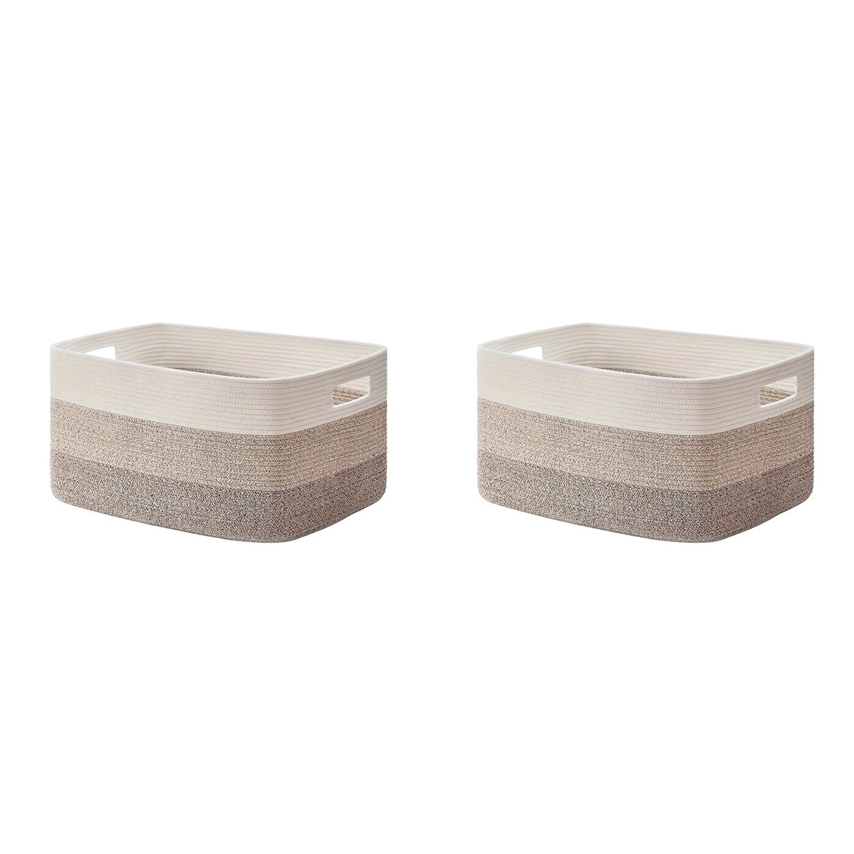 Panier en corde de coton XL lot de 2 paniers de rangement robustes
