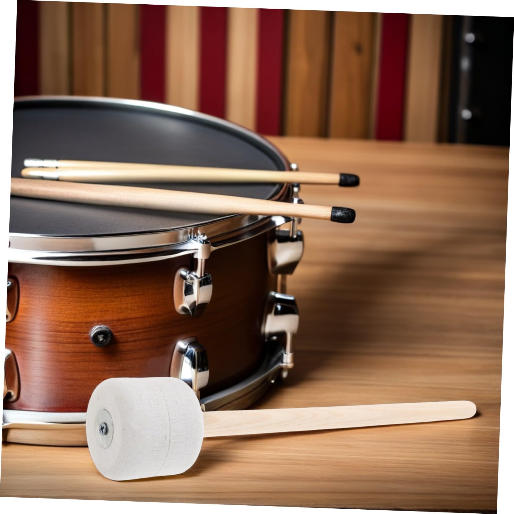 4 Pièces Mallets Bois avec Tête Feutre pour Timpani et Grosse Caisse Baguettes Percussion Légères pour Orchestres et Groupes de Musique