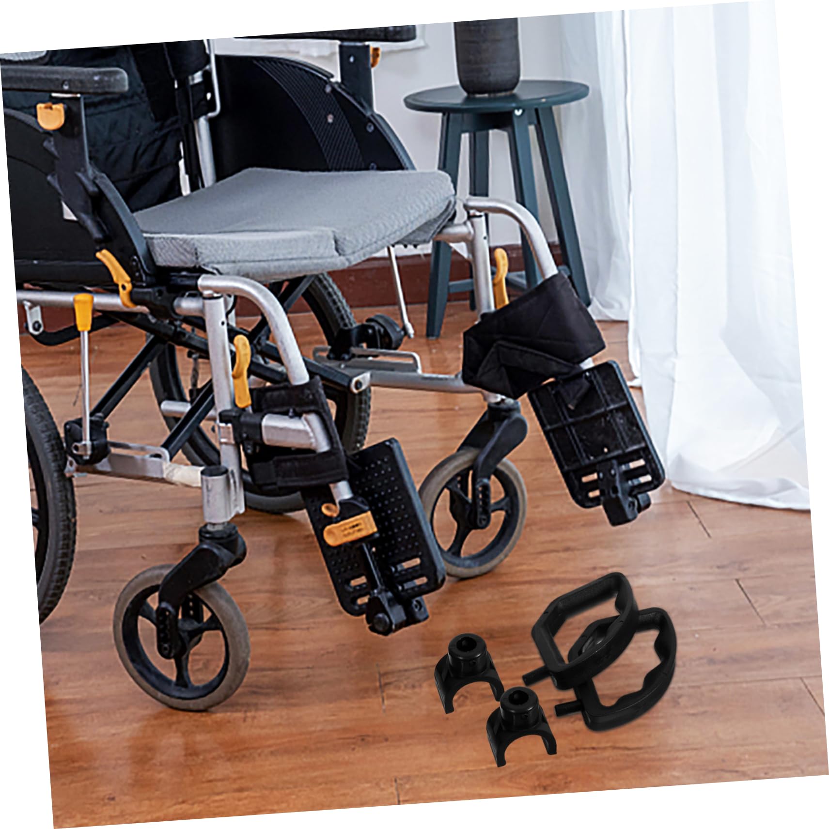 Beavorty Footrest Handle Clasp for Wheelchair 2 Pack Fastener Block Easy Mounting Wheelchair Accessories