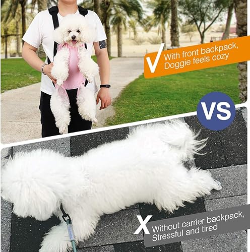 Miniatura 6 de Pawaboo Mochila de transporte para mascotas ajustable ideal para viajes senderismo camping patas fuera para perros pequeños medianos cachorros y