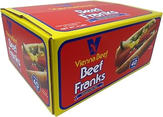 Vienna Beef Skinless Franks 6" 8:1 All-Beef Hot Dogs, 5 lbs (40 Count) - Authentic Chicago Style Since 1893