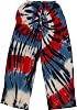Red White Blue Spiral Tie Dye Lounge Pants for Men and Women
