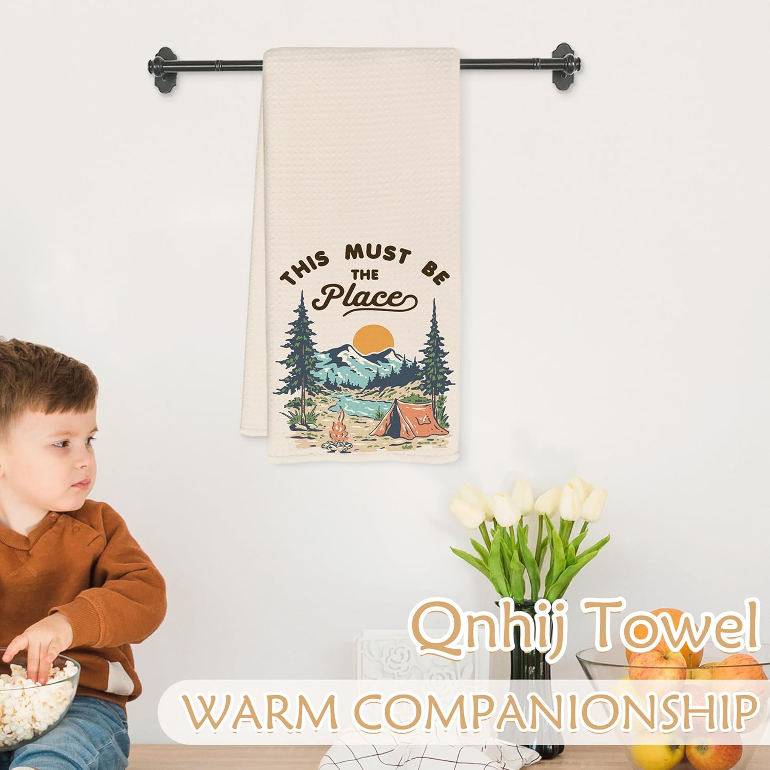 Camping Gifts Kitchen Towels, Gifts for Camping Lovers Dish Tea Towels for Kitchen Decor, Campers Gift for Women Men Decorative Hand Towels for Camper Campsite, 16x24 Inch - Image 3