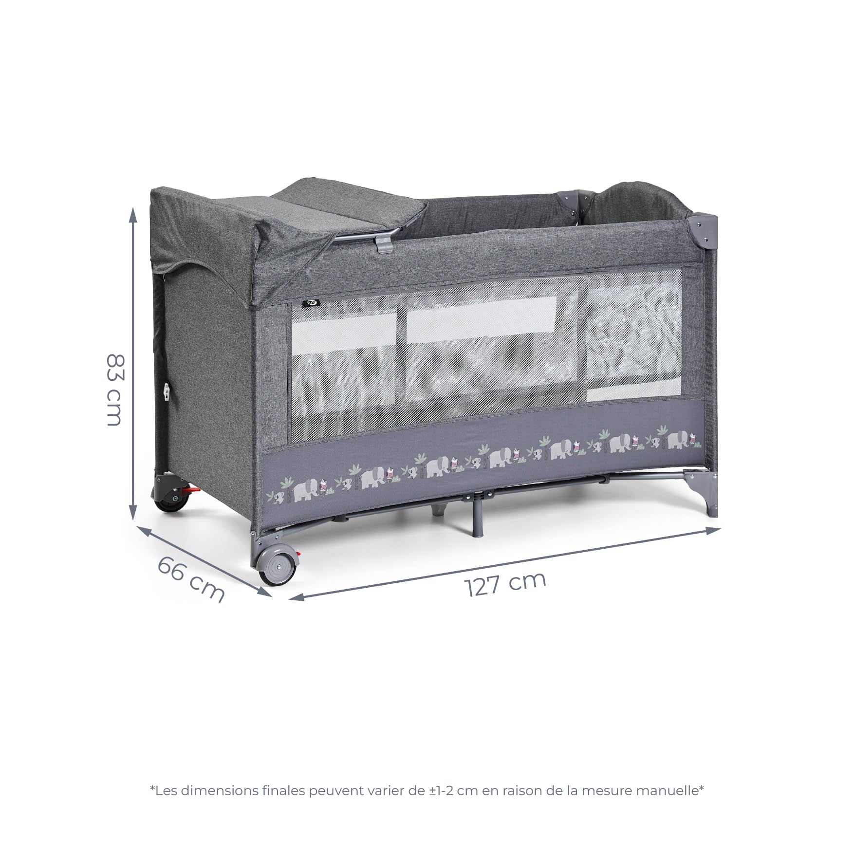 ms Innovaciones 630405 – Lit de Voyage et Berceau 2 en 1 – Deux hauteurs, Matelas à Langer et moustiquaire de série, Pliable et Portable, Unisexe