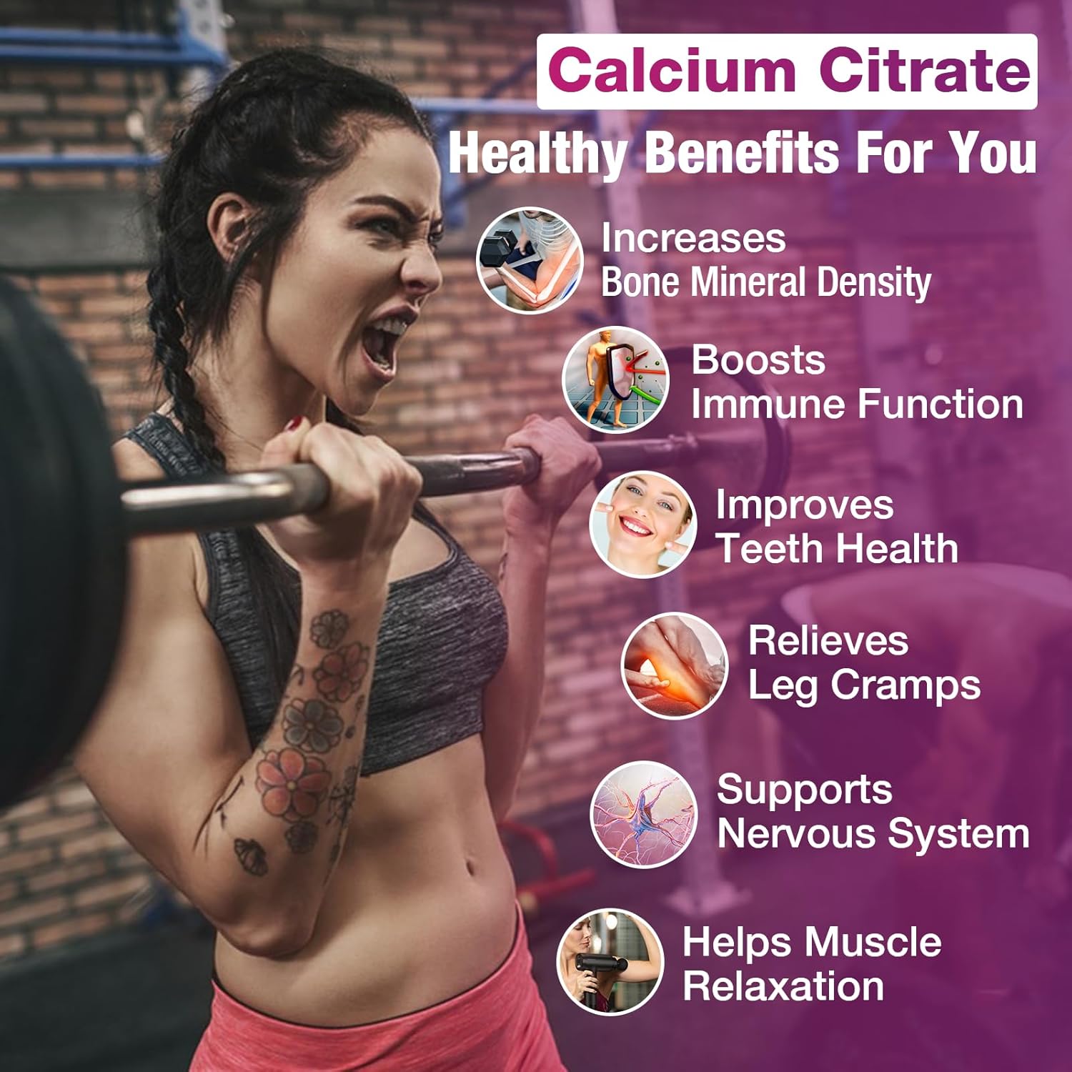 2 Pack Calcium Citrate Gummies - 1000mg per Serving - Supports Bone & Teeth Health with Vitamin D3 & K2 - Delicious Peach Flavor - Non-GMO, Gluten-Free - 120 Gummies