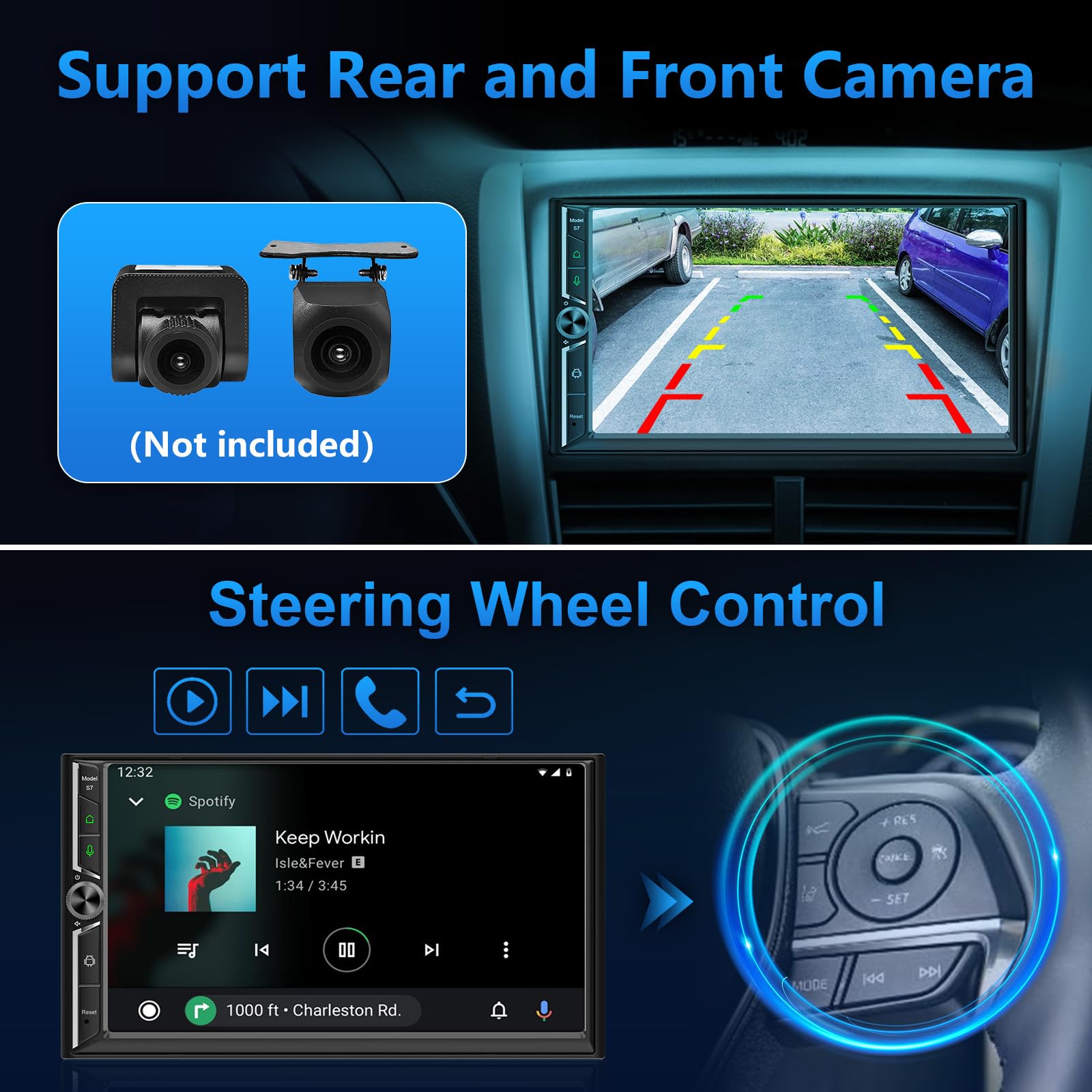 Amazon.co.jp: Double Din カーステレオ ワイヤレス Apple CarPlay 