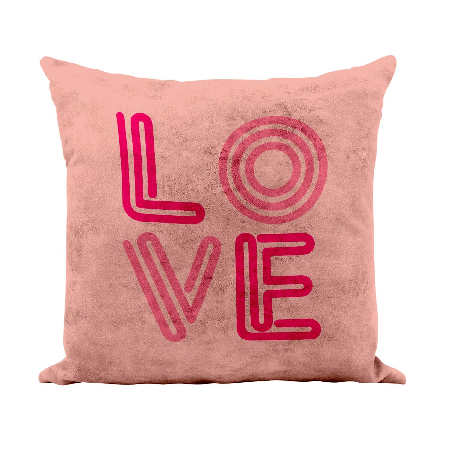 Coussin similicuir rose 40x40 cm Love Style Néon avec coussin inclus