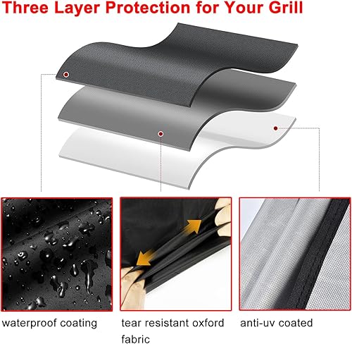 Miniatura 3 de Funda para parrilla de barbacoa, 32 pulgadas, resistente al agua, resistente a los rayos UV, resistente al desgarro, cubierta de parrilla de gas