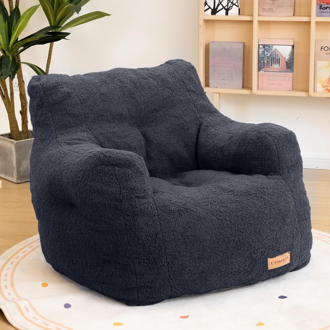 Cvortll Bean Bag Chair with Filler, Bean Bag Sofa with Tufted Soft Stuffed Filling, Fluffy and Lazy Sofa, Comfy Cozy BeanBag Chairs with Memory Foam