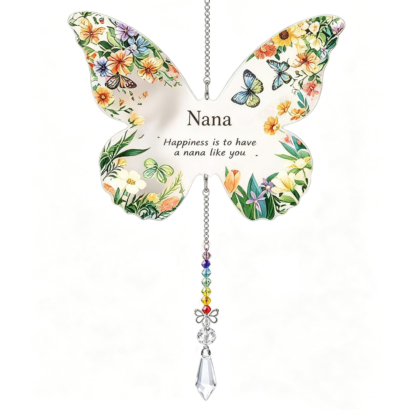 Elmsley Light Nana Birthday Gifts, Nana Gifts, Window Hanging Sun Catcher Ornament Grandma, Crystal Butterfly Suncatcher, For Grandma, Grammy | Birthday, Mother's Day, Christmas & Retirement Gift