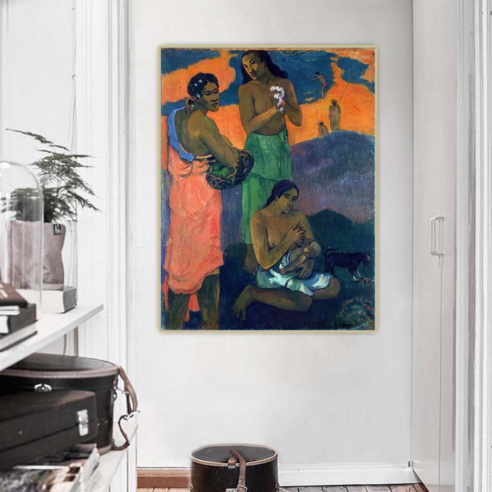 ポール・ゴーギャン、【うずくまる女】、希少な画集画・マット紙 Amazon｜ポール・ゴーギャンの絵画「母性（海岸沿いの女性）、1899年