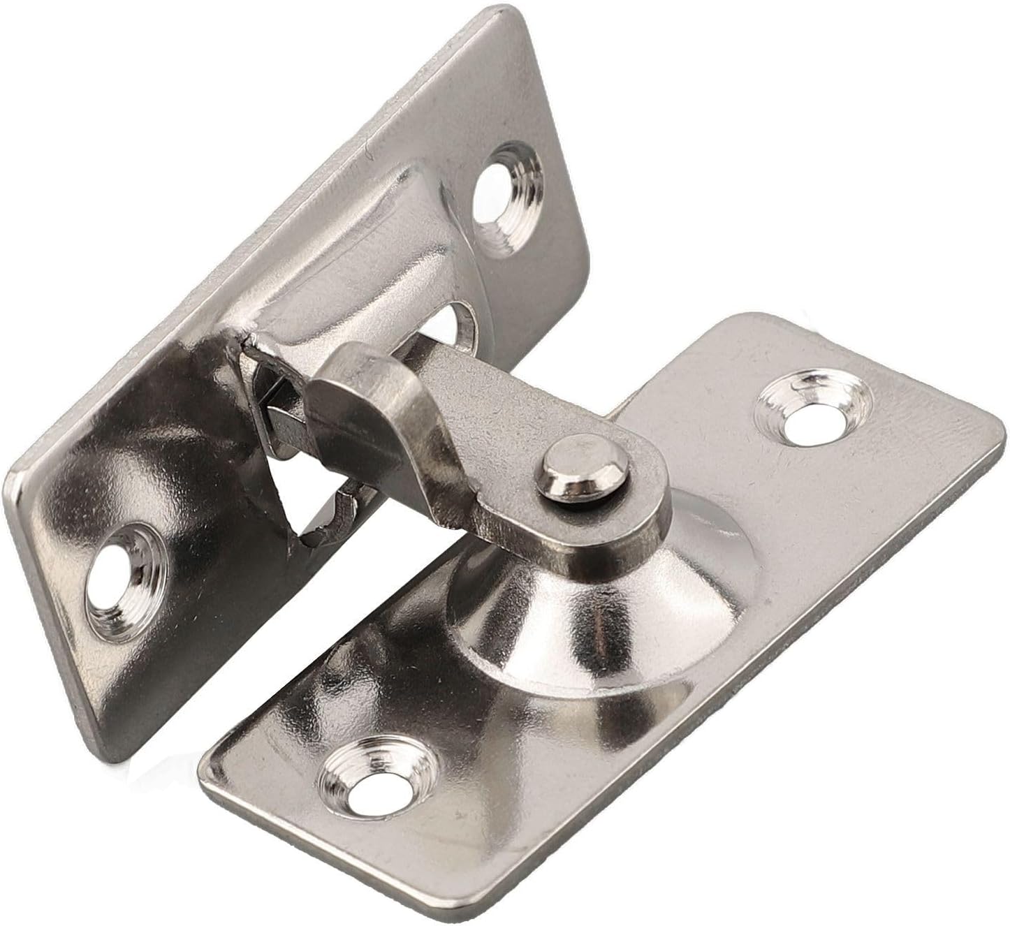 304 Stainless Steel 90 Degree Right Angle Hook Lock, Rotating Safety Latch for Sliding Doors, Cabinets and Drawers, Heavy Duty Security Bolt, Black and Silver(Black L)