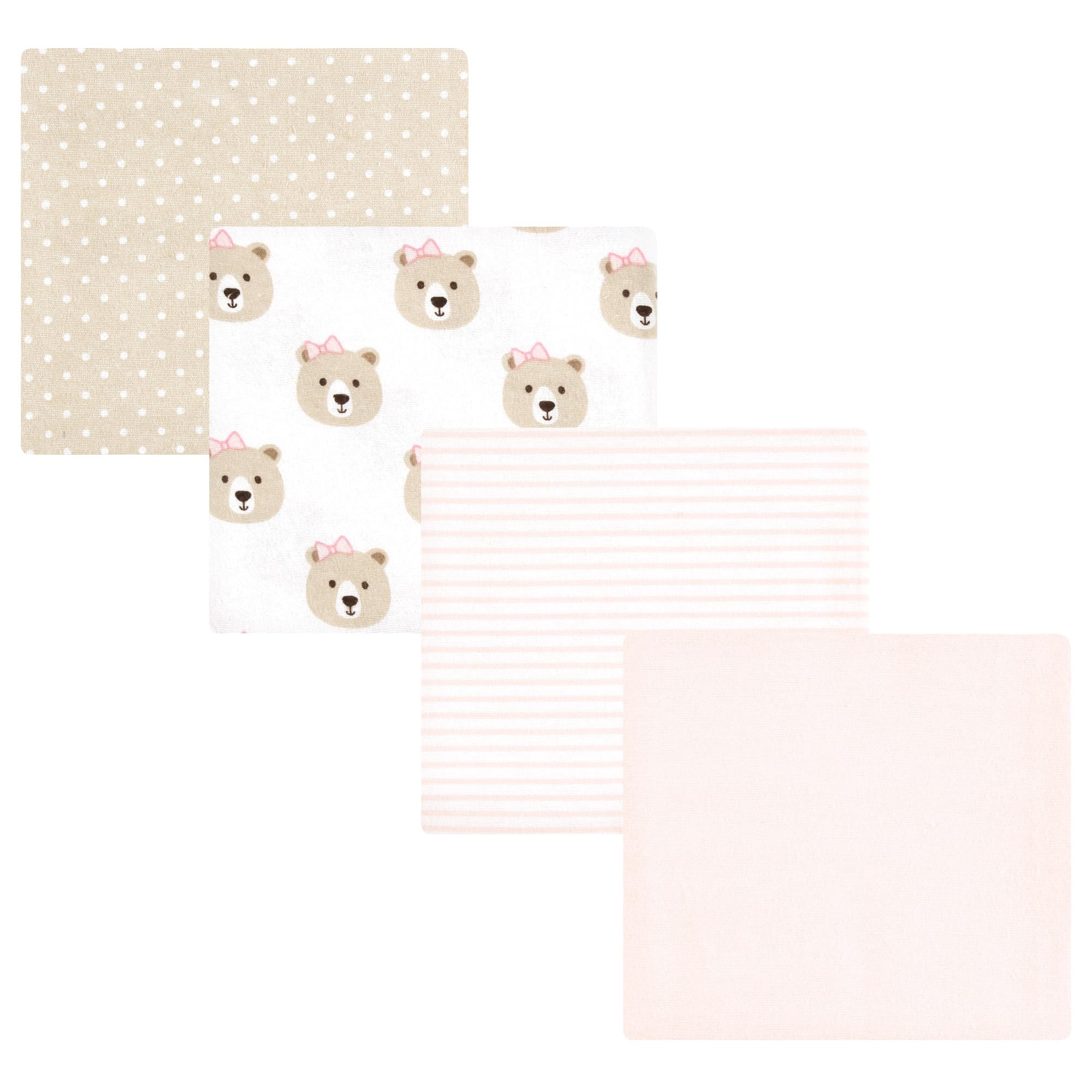 Luvable Friends Little Treasure Flannel Receiving Blankets 4pk