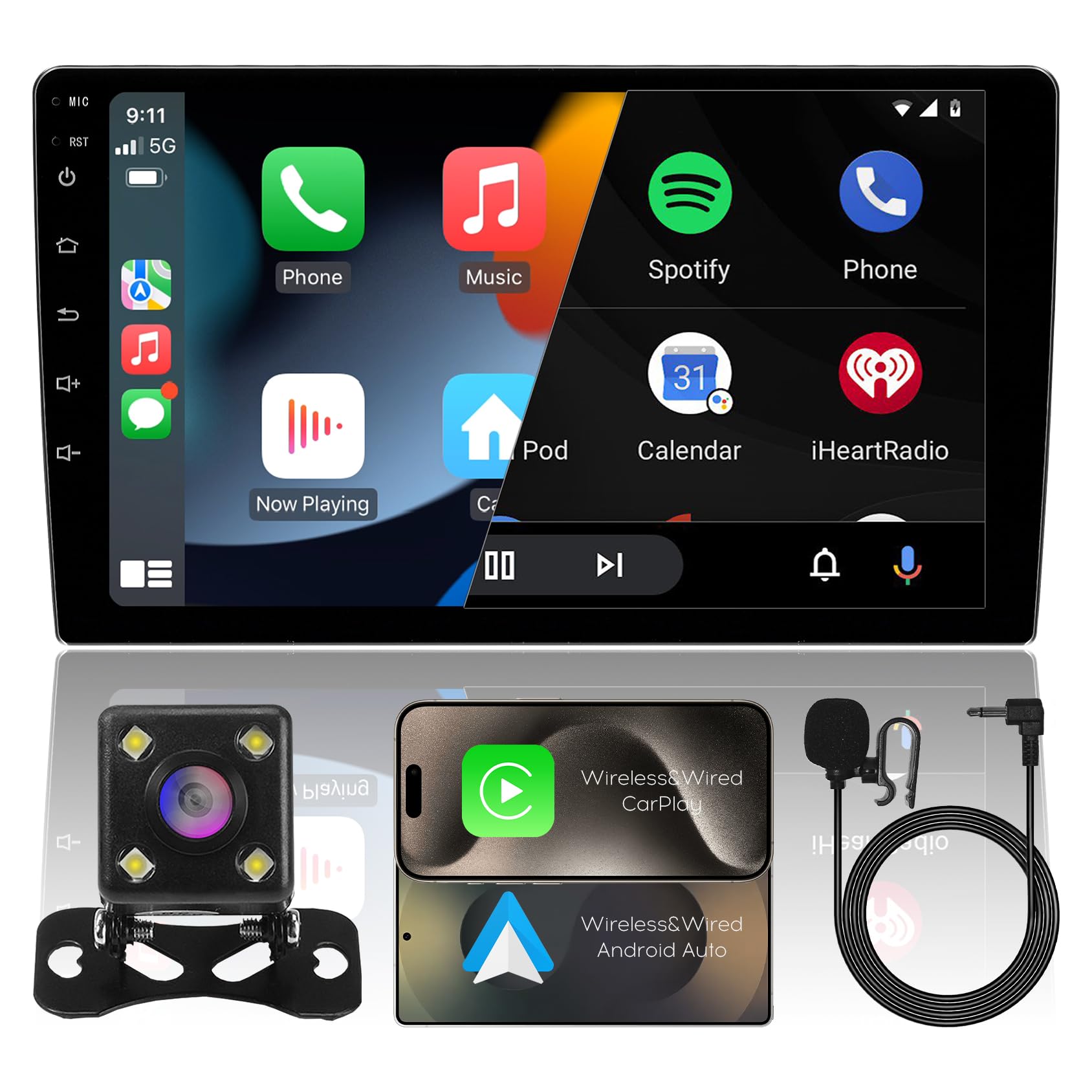 Photo 1 of WENMENGDE 9" Double Din Car Stereo with Wireless CarPlay & Android Auto (brand new factory sealed)