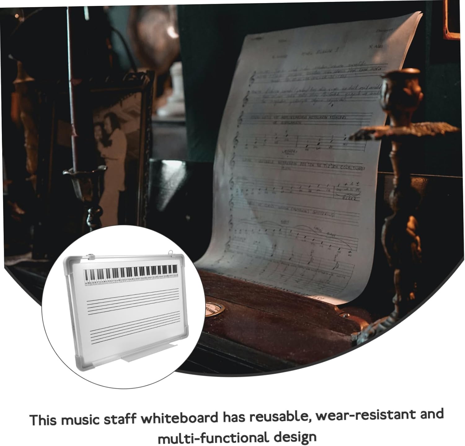 Erasable Staff Writing Board Portable Music Staff Whiteboard for Learning Tools Classroom