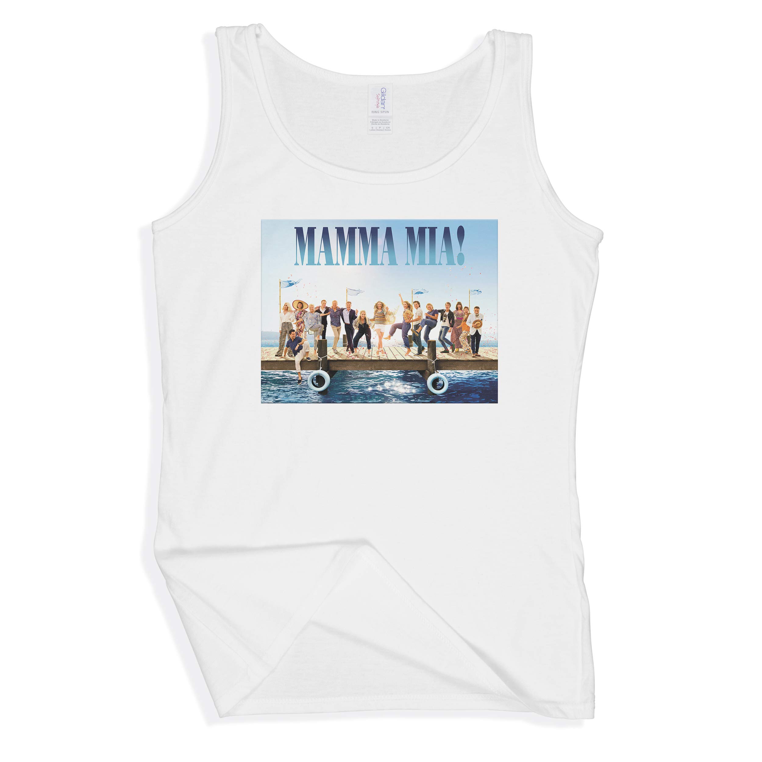 Smartypants Women's White Mamma Mia The Movie/Musical Inspired Girls Graphic Vest Top (, Large)