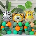 Party Propz Animal Foil Balloons For Kids – Set of 6 Pcs Animals Theme Birthday Decoration | Animal Foil Balloons For Birthday Decoration | Jungle Theme Birthday Decorations gallery image