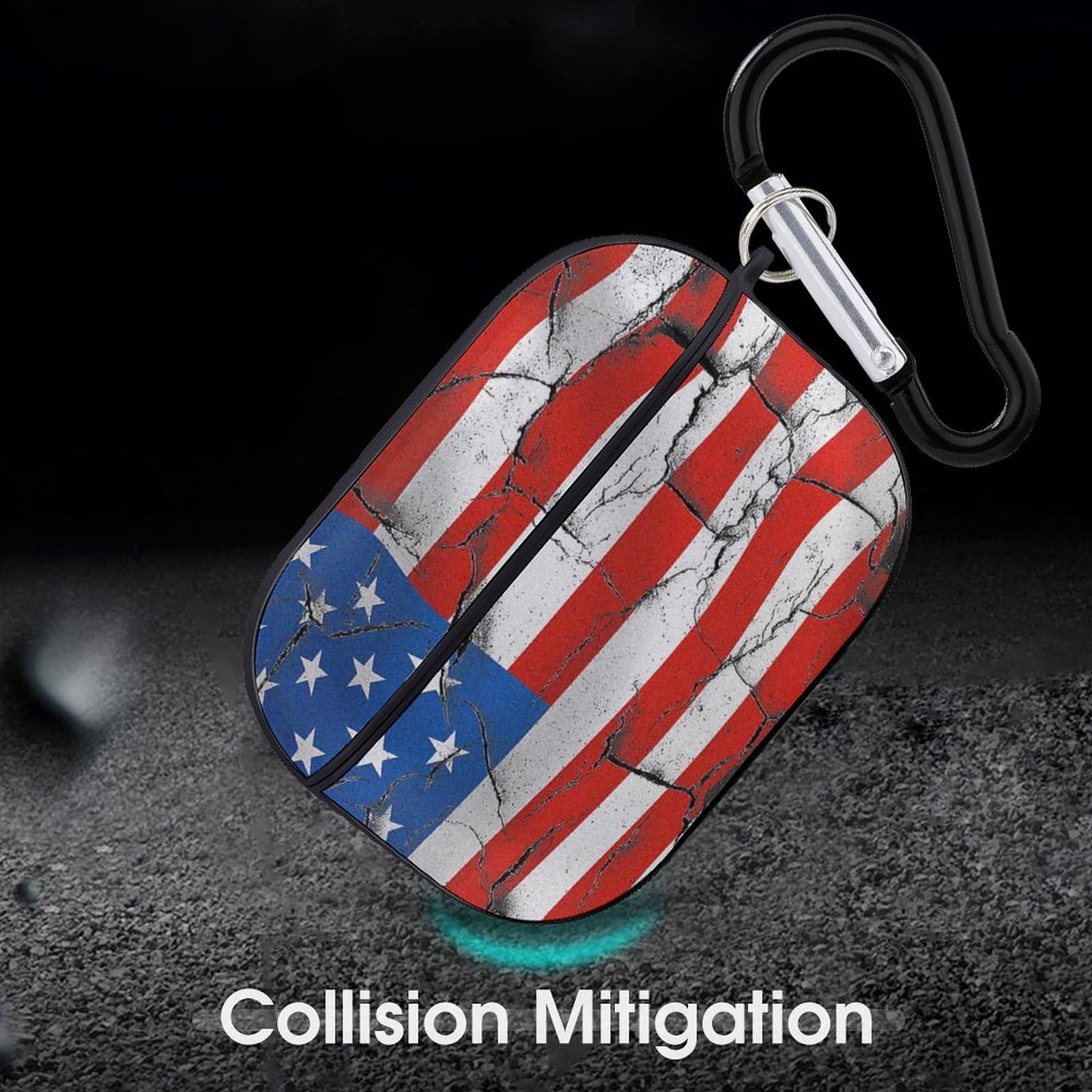 Amazon | AirPods Proケース 割れたアメリカの旗 AirPods Proカバー