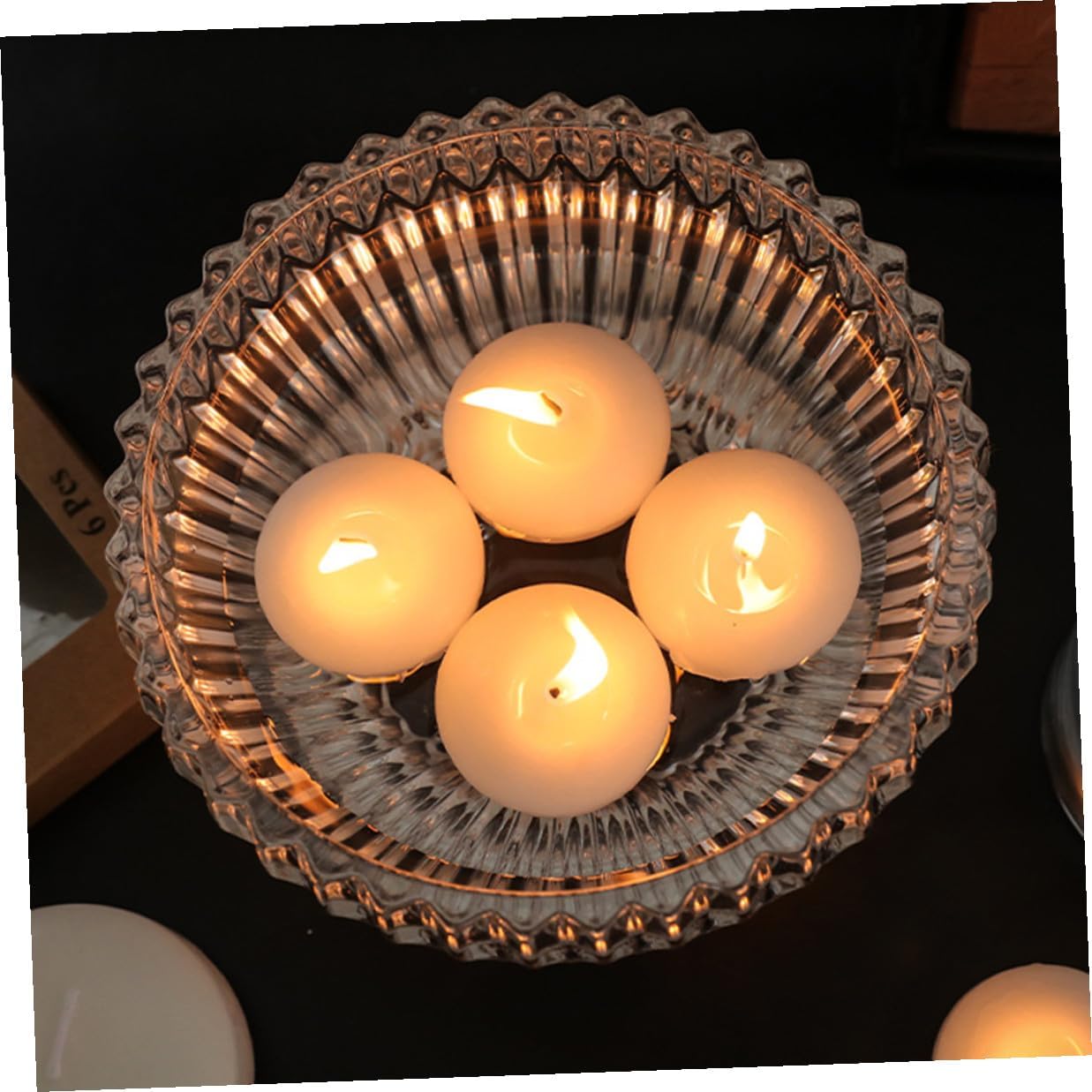 NUOBESTY Floating Votive Candles 6pcs Unscented Round Floating Tealight Candles Small 4.5x2.5cm for Weddings Romantic Dinners Party Hotel Decorations