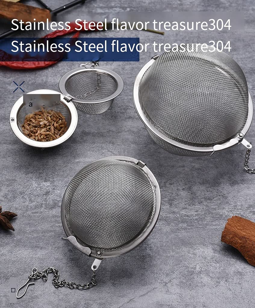 SHIDHMI 3Pcs Reusable Stainless Steel Tea Infuser for Loose Leaf Tea | Durable Chai Strainer with Handle | Easy-to-Clean Tea Steeper for Green Tea, Herbal Tea & Chai Brewing Infuser Ball 4