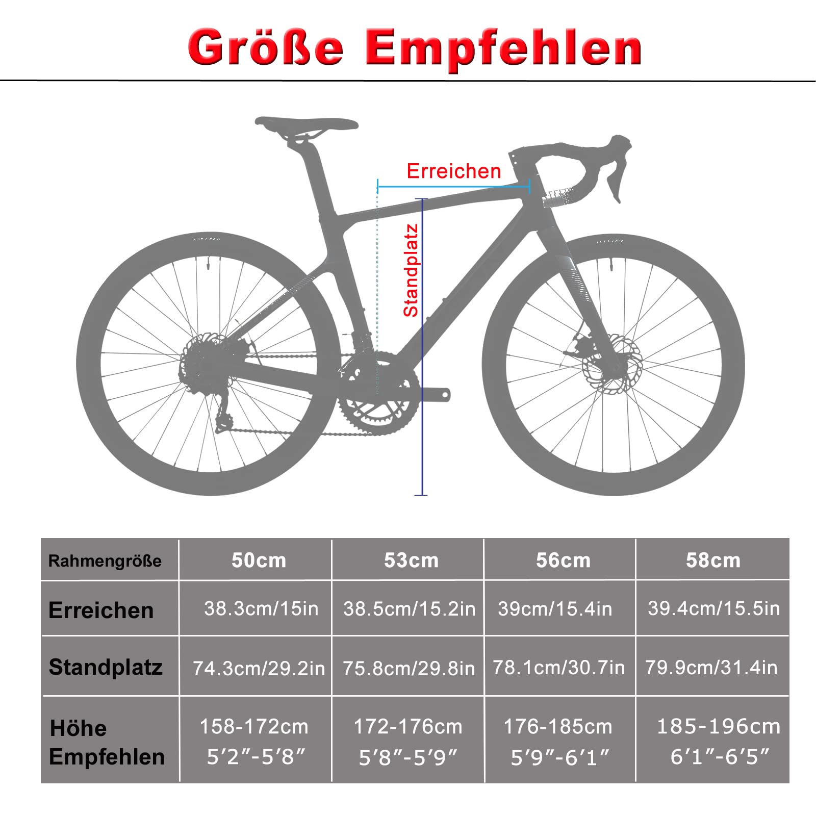 KABON Rennrad Carbon,Carbon Rahmen Gabel und Sattelstütze mit Shimano SORA 18 Gänge, Scheibenbremse Carbon rennrad Herren Damen Jungen Urban Commuter