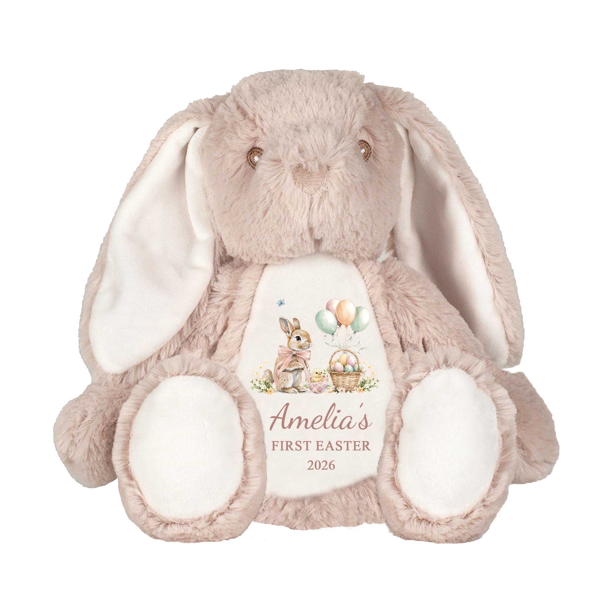 Chicken Craft Personalised First Easter Bunny Teddy - Name Plush Rabbit Soft Toy Keepsake