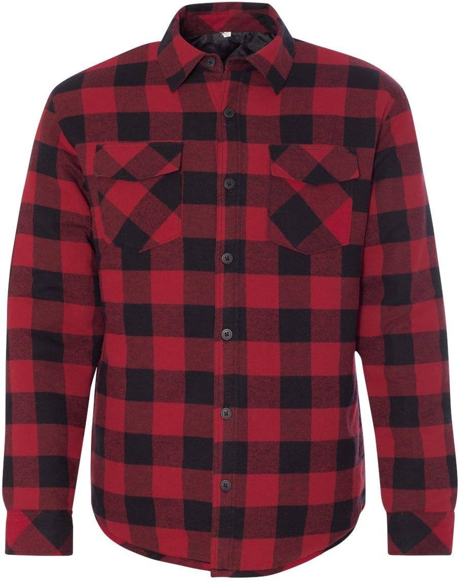 Burnside Adult Quilted Flannel Jacket XL RED/ BLACK
