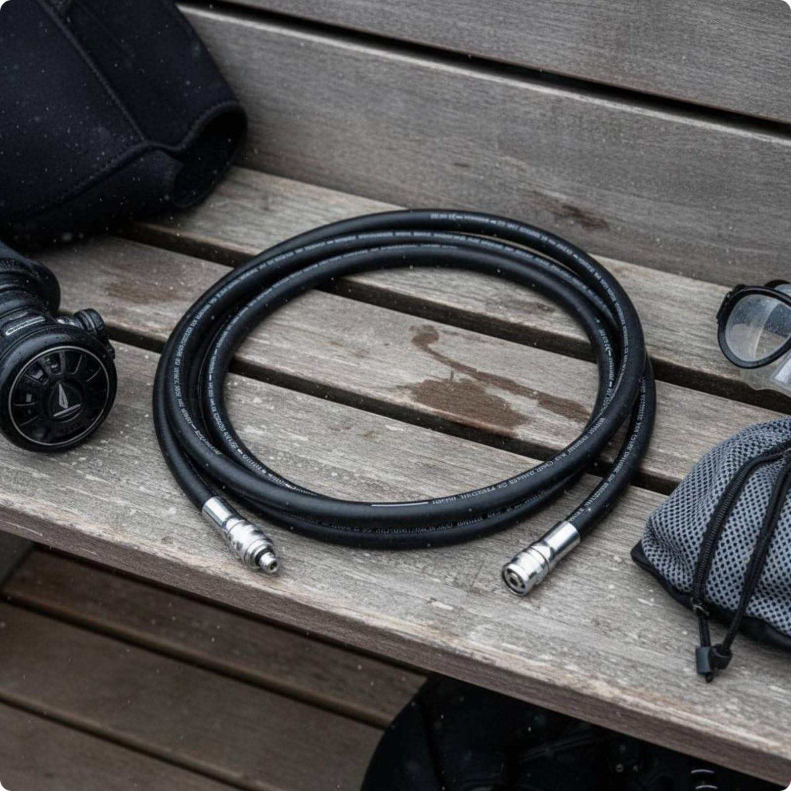 Tubo de Respiración para Buceo Respiratoria Conducto de Aire Snorkel Diseño Giratorio 360° con Caucho y Metal Flujo Continuo y Protección Antienganche