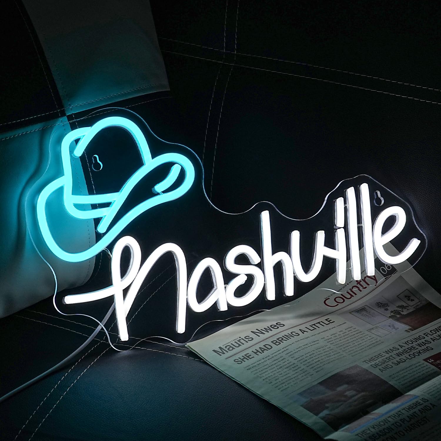 Mouse Mat Pad - Nashville Country Music Neon Signs Laptop PC Desk - View #7