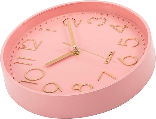 Miniatura 4 de Lumuasky Reloj de pared dorado moderno de 10 pulgadas, funciona con pilas, silencioso, sin tictac, para sala de estar, dormitorio, cocina, oficina,