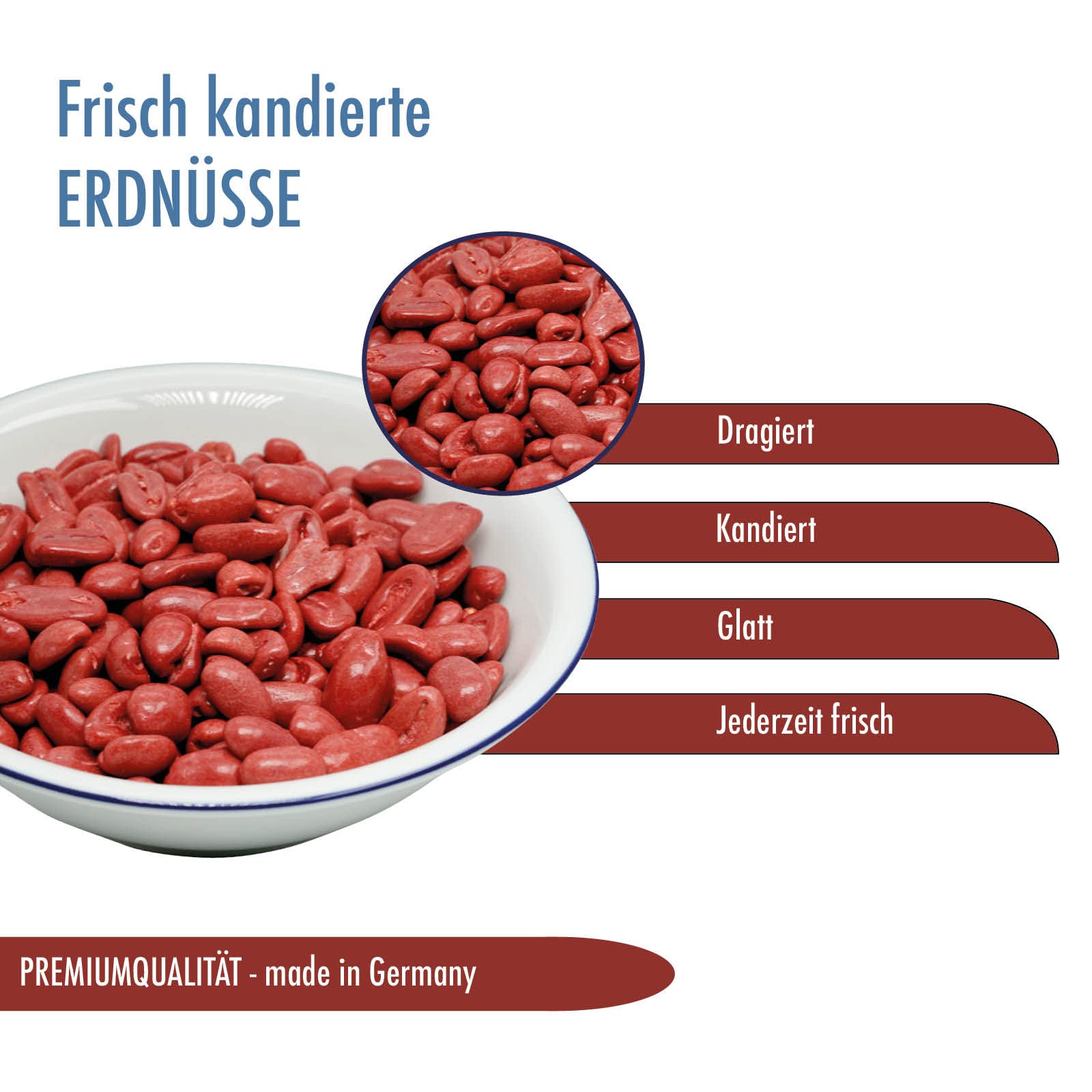 Gebrannte Erdnüsse im knackigen Drageemantel – Dragierte Erdnusskerne zum Knabbern & für Snackautomaten – Süß Knuspriger Erdnuss Snack in verschiedenen Größen (5 kg)