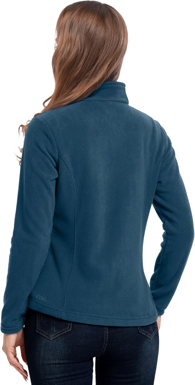 33,000ft Women's Zip Up Fleece Jacket, Long Sleeve Warm Soft Polar Lightweight Coat with Pockets for Winter - Image 2