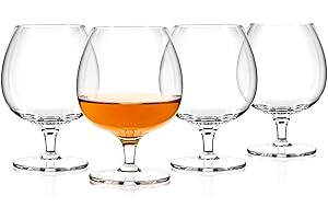 Luxbe Cognac & Brandy Crystal Snifter Glasses Set of 4 - Experience True Sophistication