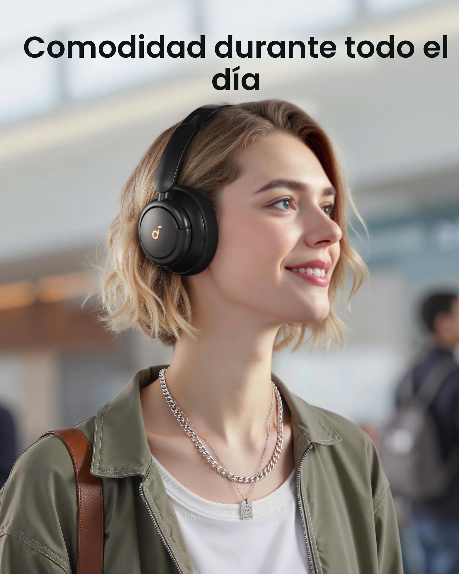 Soundcore by Anker Life Q30 Auriculares Bluetooth híbridos, Aislamiento acústico Activo, Sonido de Alta resolución, Ecualizador en la aplicación, batería 40 h, Agarre cómodo(Reacondicionado)