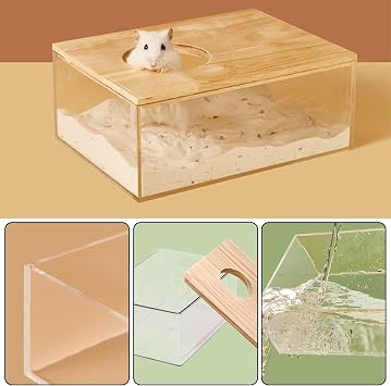 1 Pcs Hamster Sand Bath, Hamster Bath, Sand Bath For Syrian Hamster, Hamster Bath Container With Ladder, Pet Supplies, For Small Animal Toilet Bathtub Hamster Dig Box Shower And Digging Room Litter