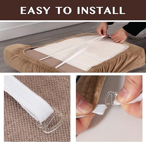 Miniatura 5 de Funda de cojín de terciopelo en forma de T, 3 piezas, fundas de cojín para sofá de 3 plazas, fundas de cojín en forma de T para sofá (3, cuero)