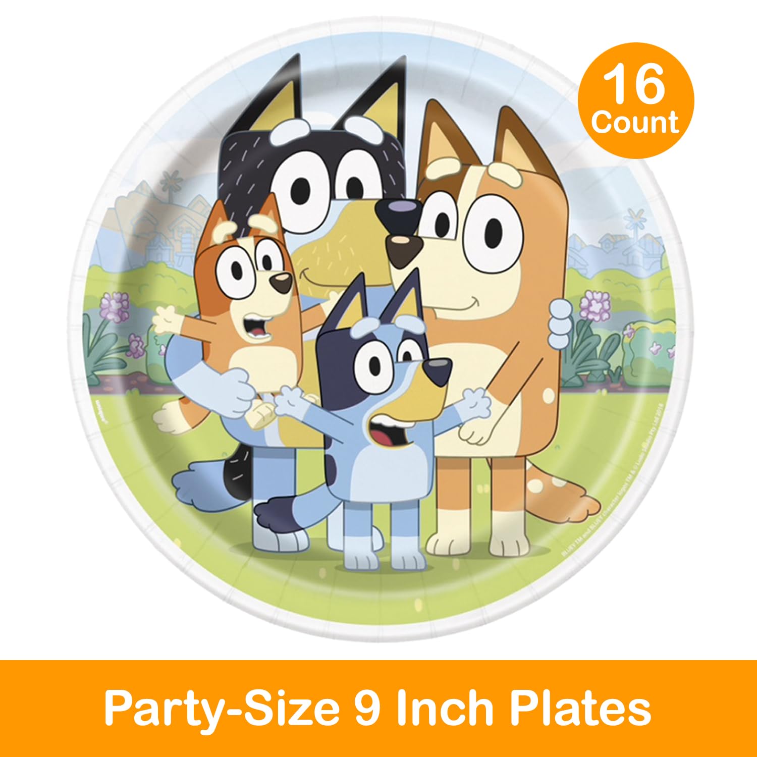 Bluey Birthday Party Supplies Bundle | 16 Fun Dessert Plates, Made In USA! - View #8