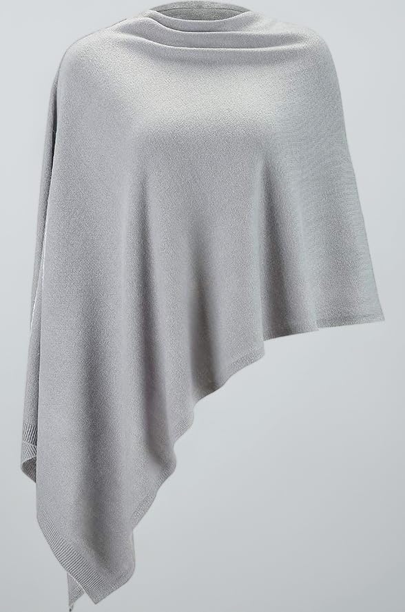 Women Ponchos Sweater Versatile Lightweight Solid Knitted Shawl Wrap Scarf Cape Accessories for Womens