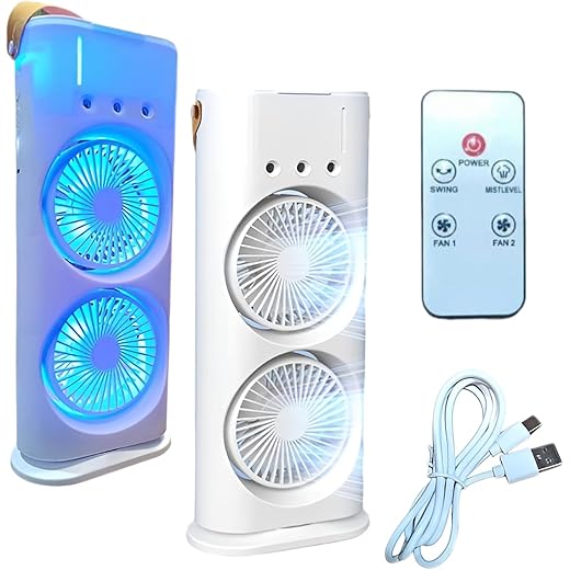 WISHKEY Double Ended Portable Fan Led Light Remote Control 1