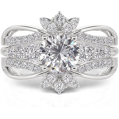 Jeulia Interchangeable Twist Infinity Engagement & Wedding Band Ring Set for Women 925 Sterling Silver Bridal Set with 1.9ct Diamonds Anniversary Promise Gift with Jewelry Box