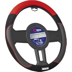Funda Volante C4 Sparco Funda de Volante Sparco S122, Ante y PVC, Color Rojo