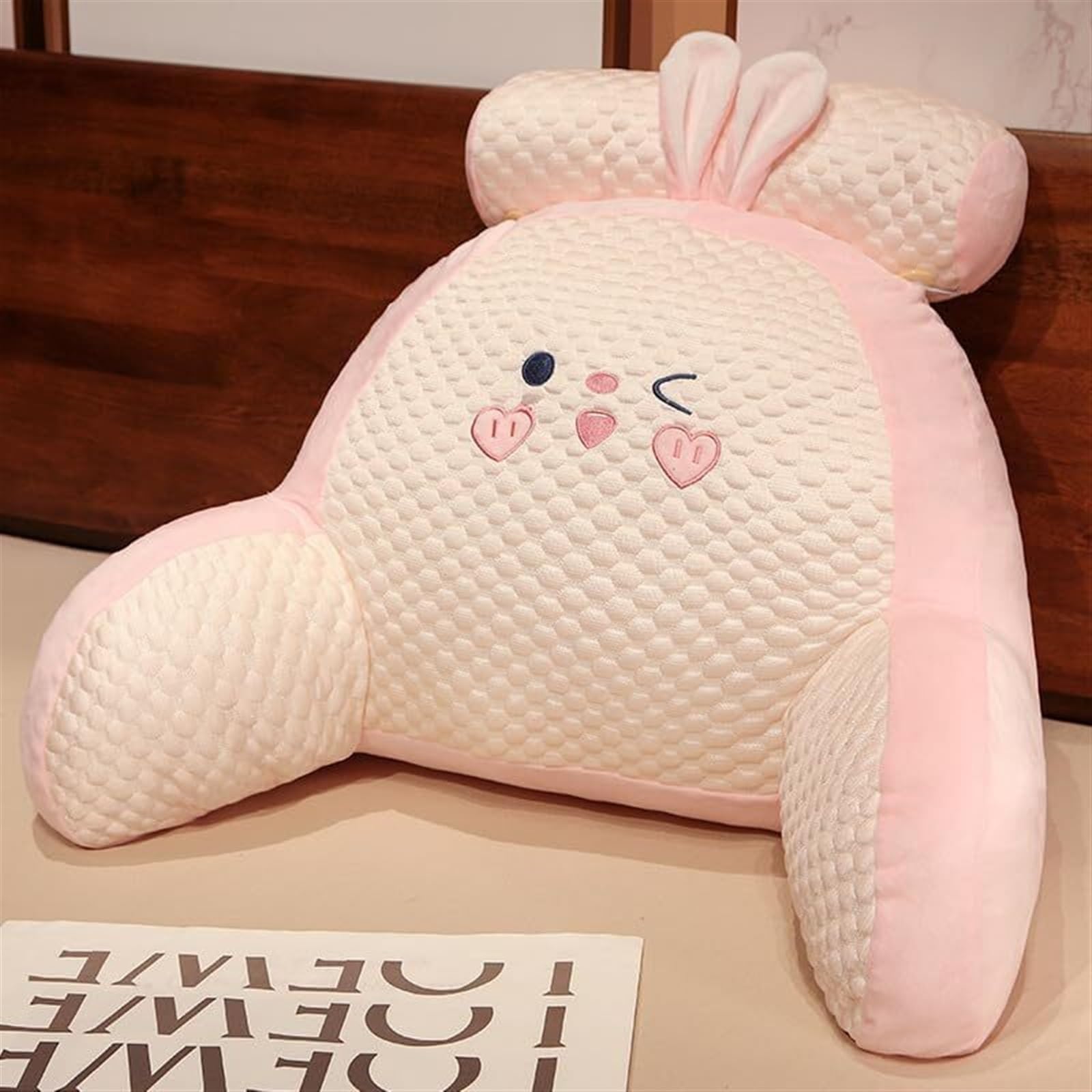 MYXJX back support cushion, Bed Back Support Detachable and Washable Bedrest Cushion Backrest and Waist Pillows(Rabbit,L)