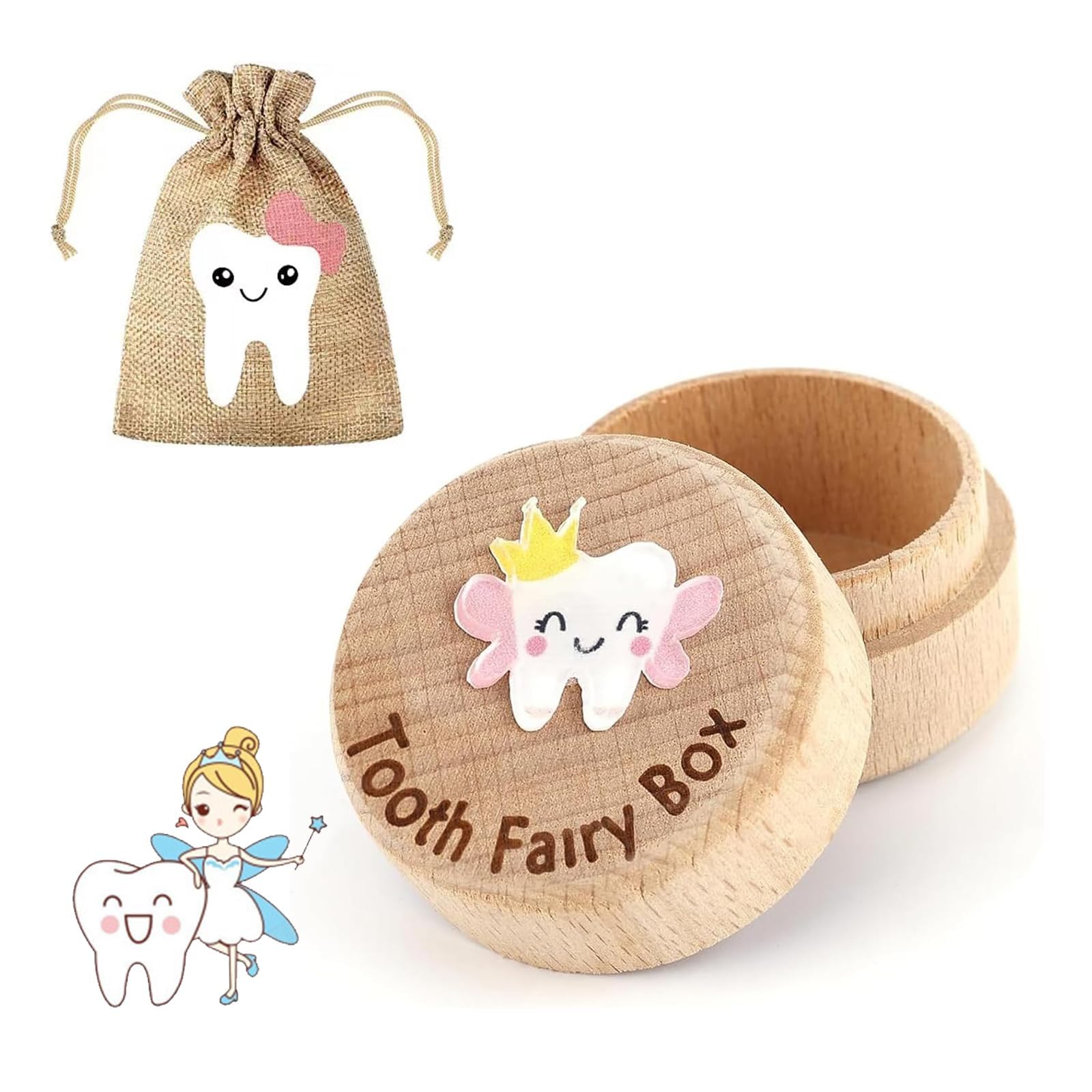 WNXBFO 2PCS Tooth Fairy Box, Tooth Fairy, Tooth Box, Tooth Fairy Bag ...
