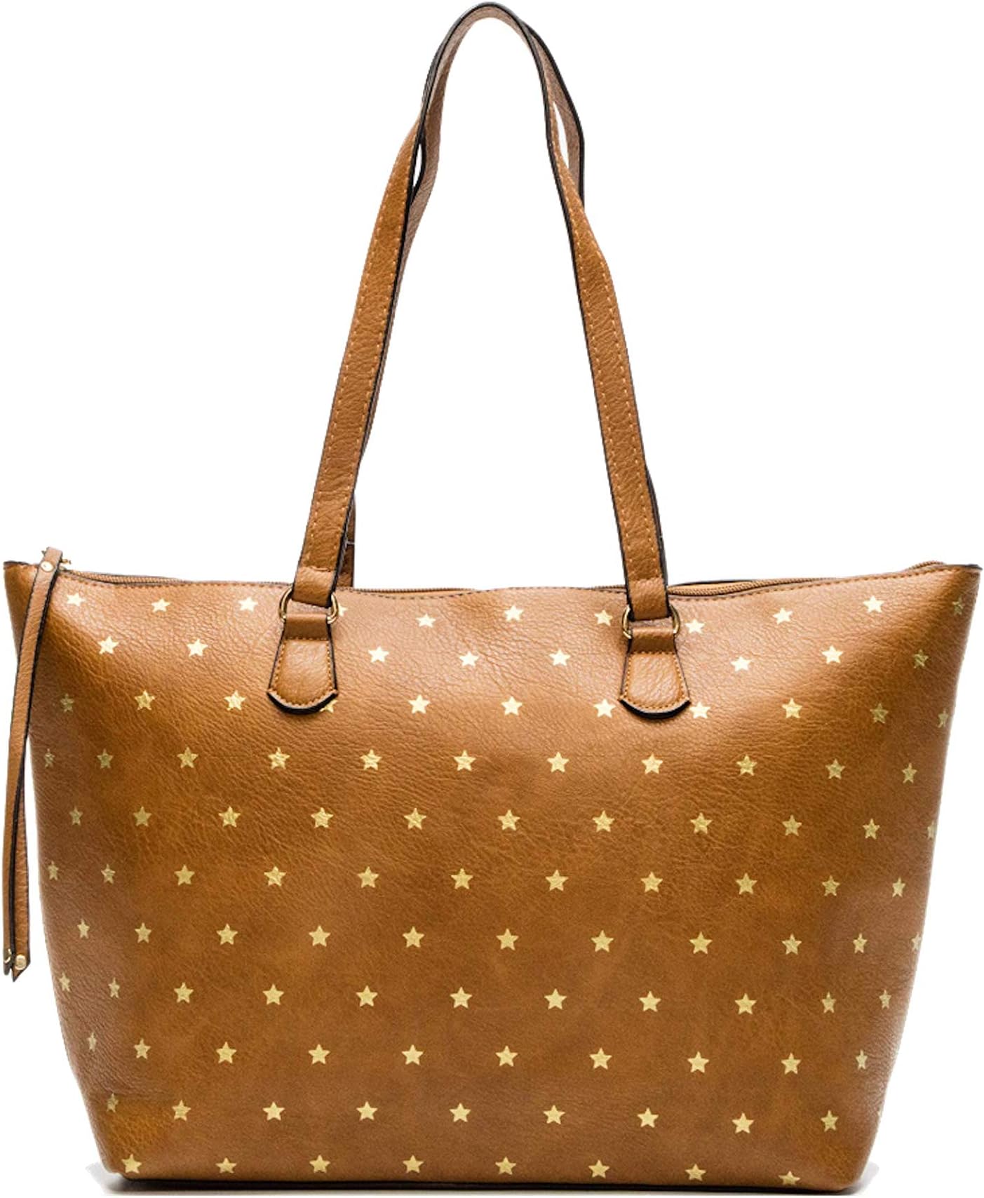 Stradivarius Women's Eco Leather Tote Brown 28 (H) x 32 (L) x 10 (D) cm