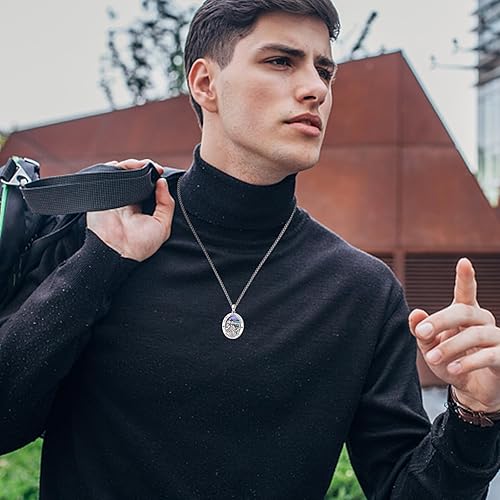 Vista 167 de Collar con colgante de plata de ley 925 con medalla de San Patrón, joyería religiosa para hombres y mujeres, con cadena de acero inoxidable 316L