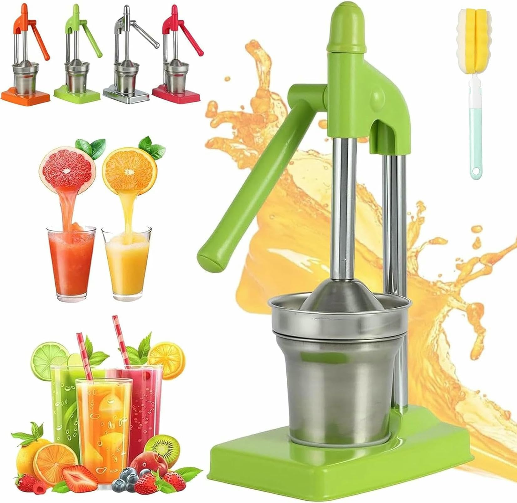 Exprimidor manual de cítricos, exprimidor de frutas resistente para naranjas, limones, limas, fácil de limpiar, esencial para la cocina del hogar