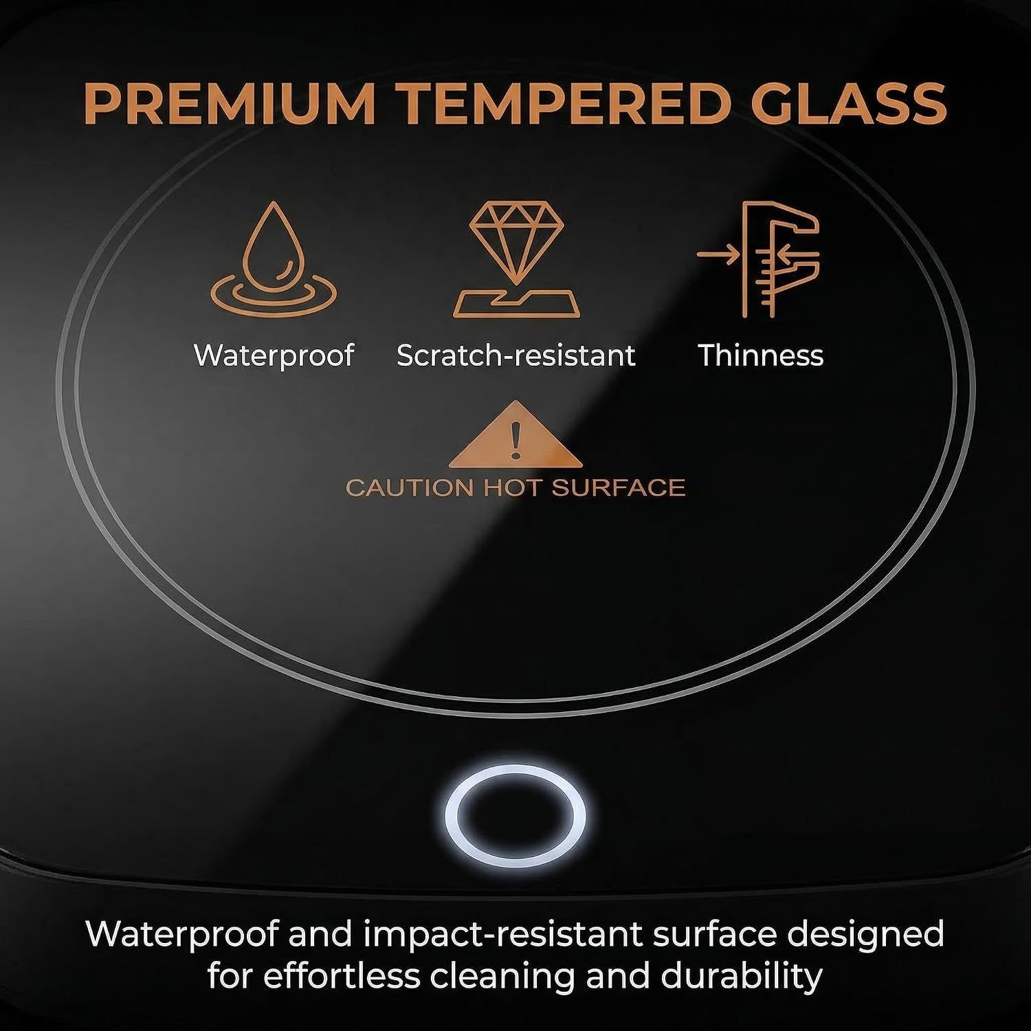 Coffee Mug Warmer with 3 Temperature Settings, Smart Cup Warmer for Desk, Candle Warmer Plate, Waterproof Tempered Glass, One-Touch Control, Compact Desk Accessories, Work from Home Essentials
