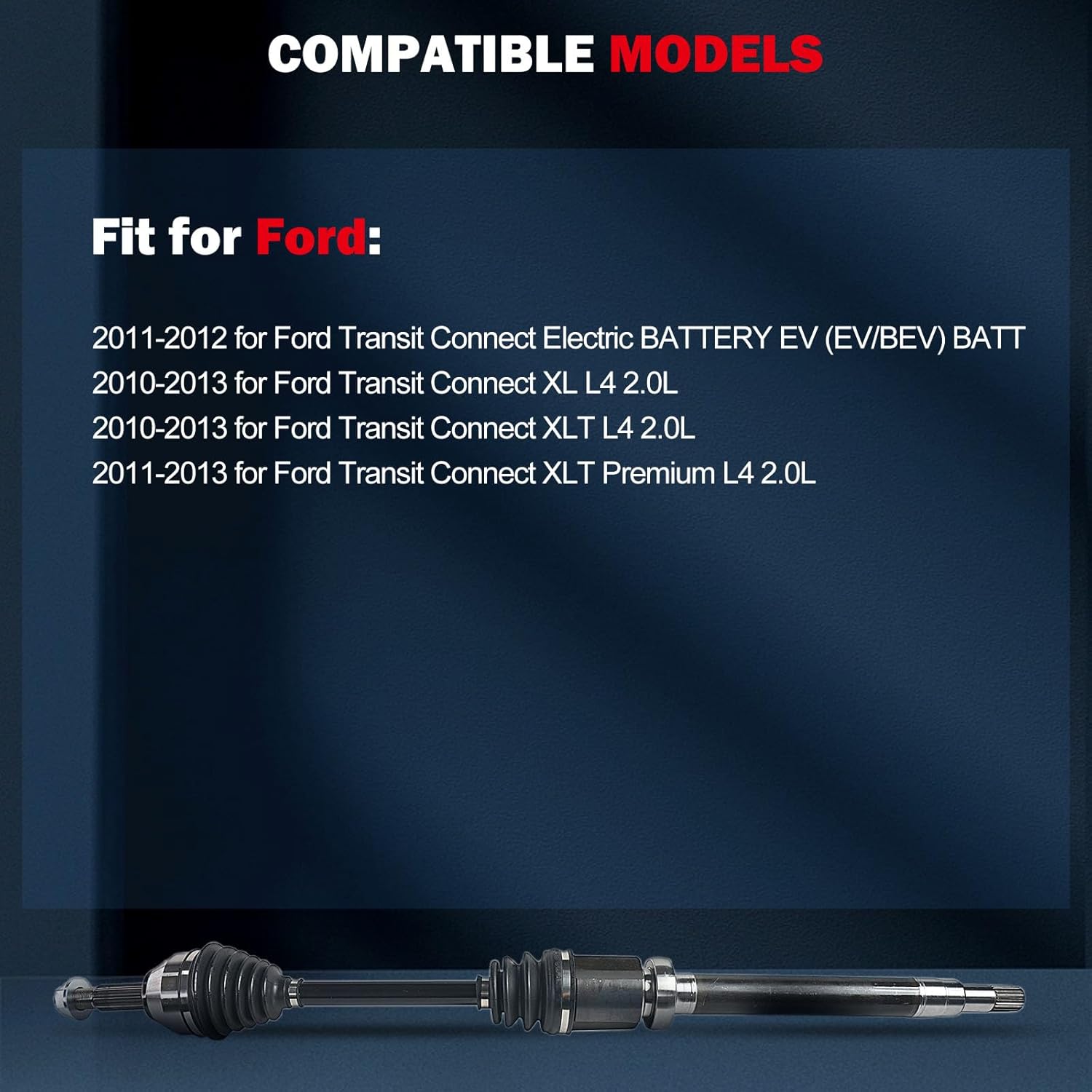 cciyu NCV11000 CV Axle Shaft Assembly Fit For Ford Transit Connect 2.0L,For Ford Transit Connect BATT 2010-2013 Front Right Passenger Side